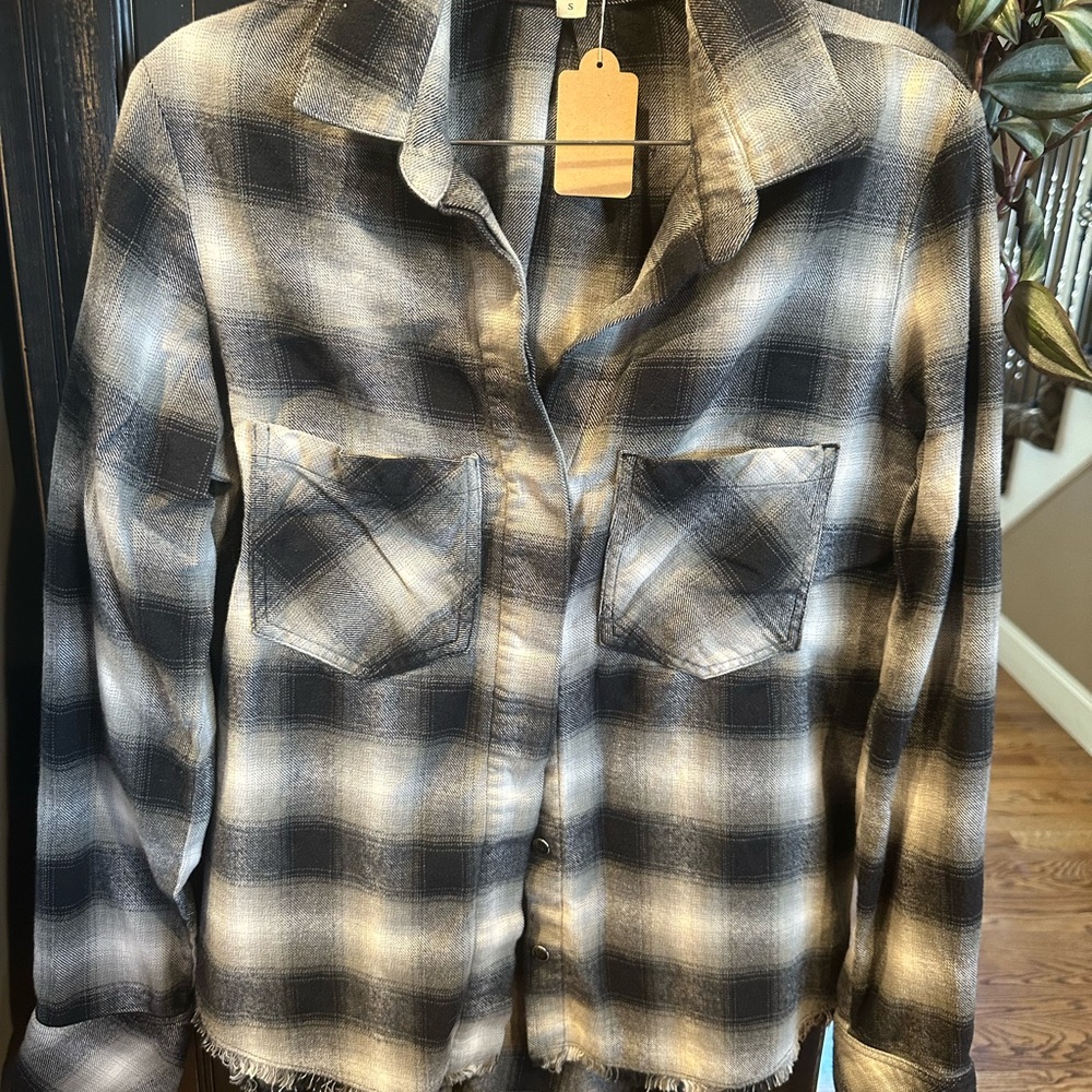 Cloth & Stone‎ Charcoal Checkered Shirt